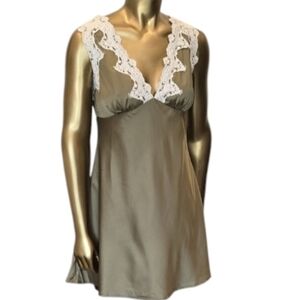 Sage Lace Trim Dress